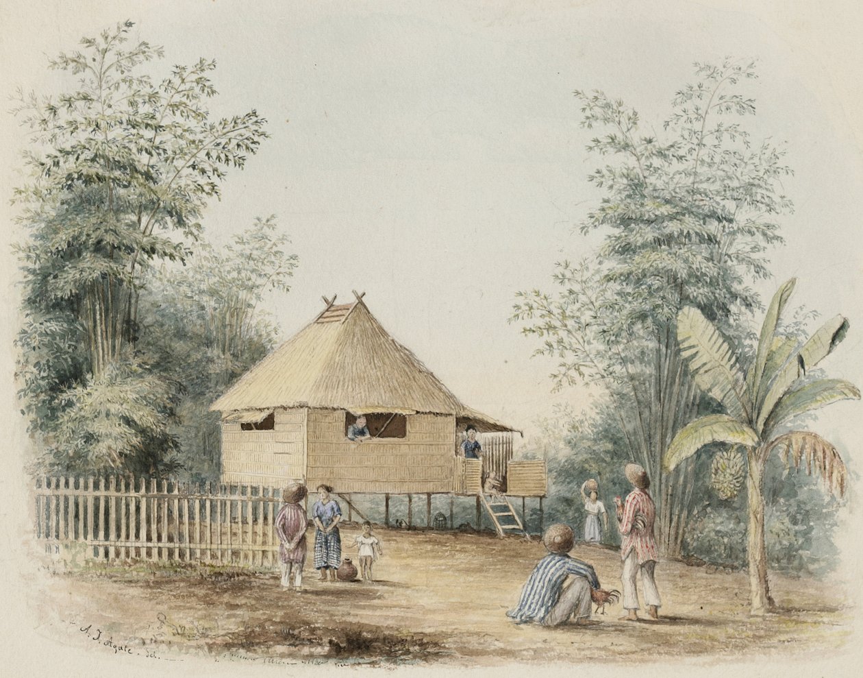 Native House Near Manila, 1842 by Alfred Thomas Agate