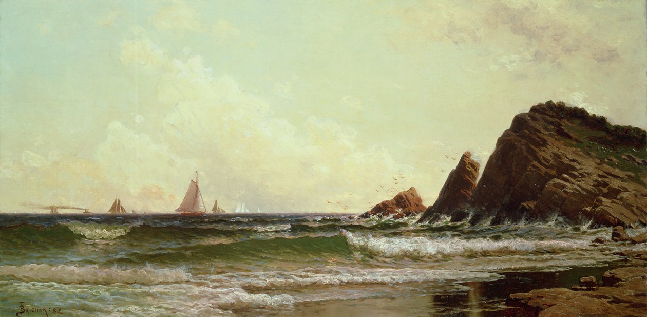 Cliffs at Cape Elizabeth, Portland Harbour, Maine, 1882 by Alfred Thompson Bricher