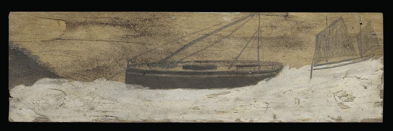 Boats on choppy water by Alfred Wallis