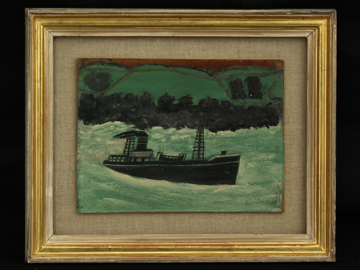 Trawler off Cornish Coast, c.1928 by Alfred Wallis