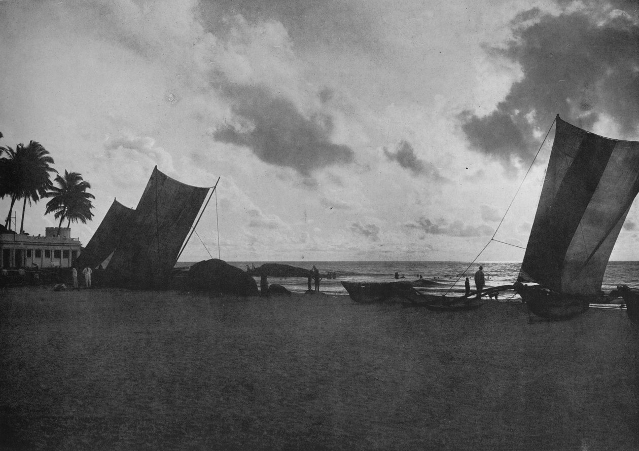 Sunset, Mount Lavinia Sea Shore by Alfred William Amandus Plate