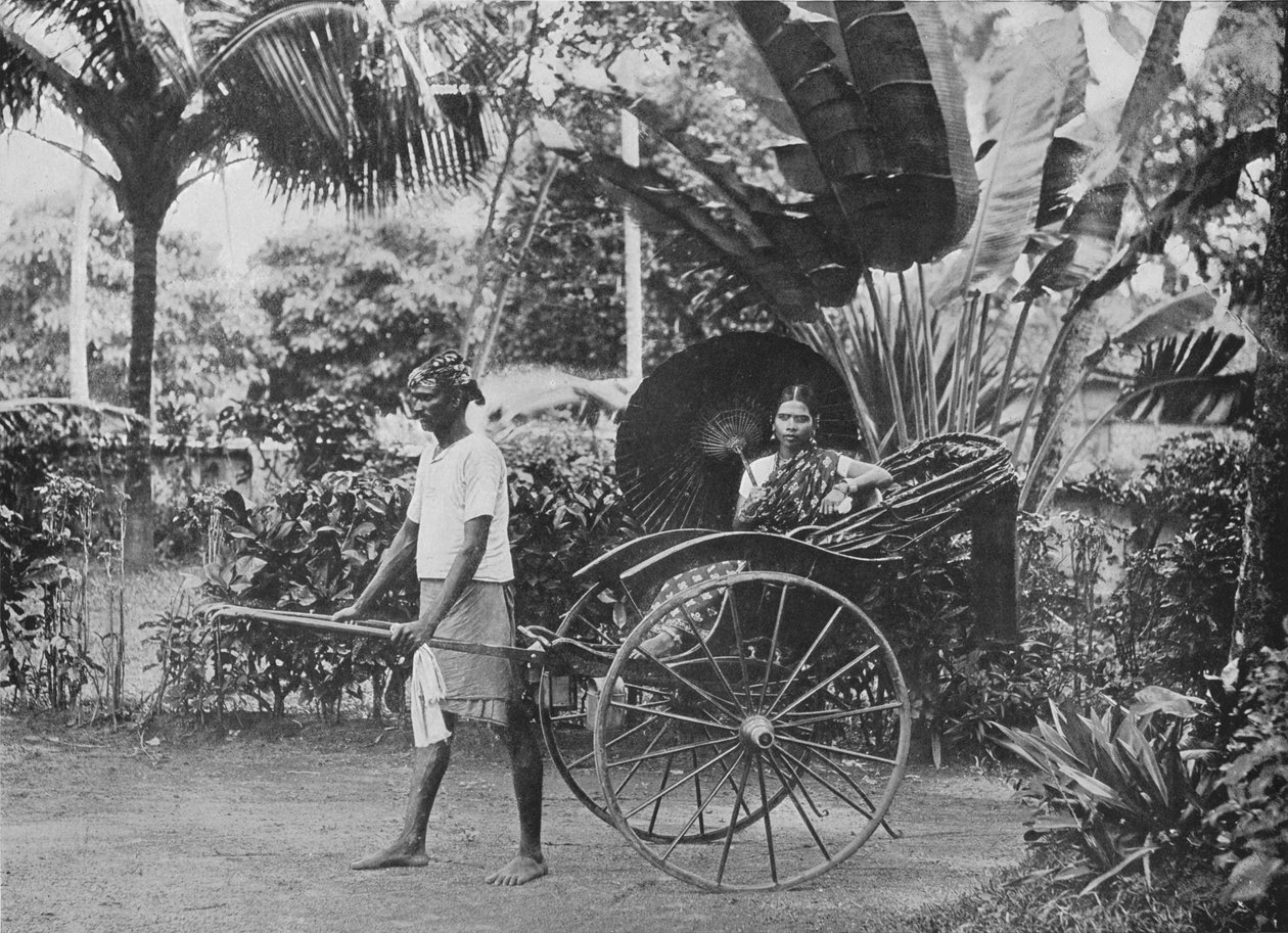 Tamil Lady in Rickshaw by Alfred William Amandus Plate