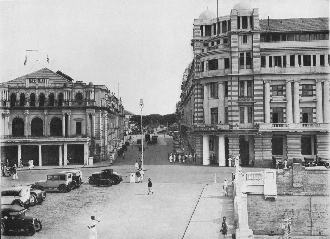 The Grand Oriental Hotel and P. & O. Building, Ceylon by Alfred William Amandus Plate