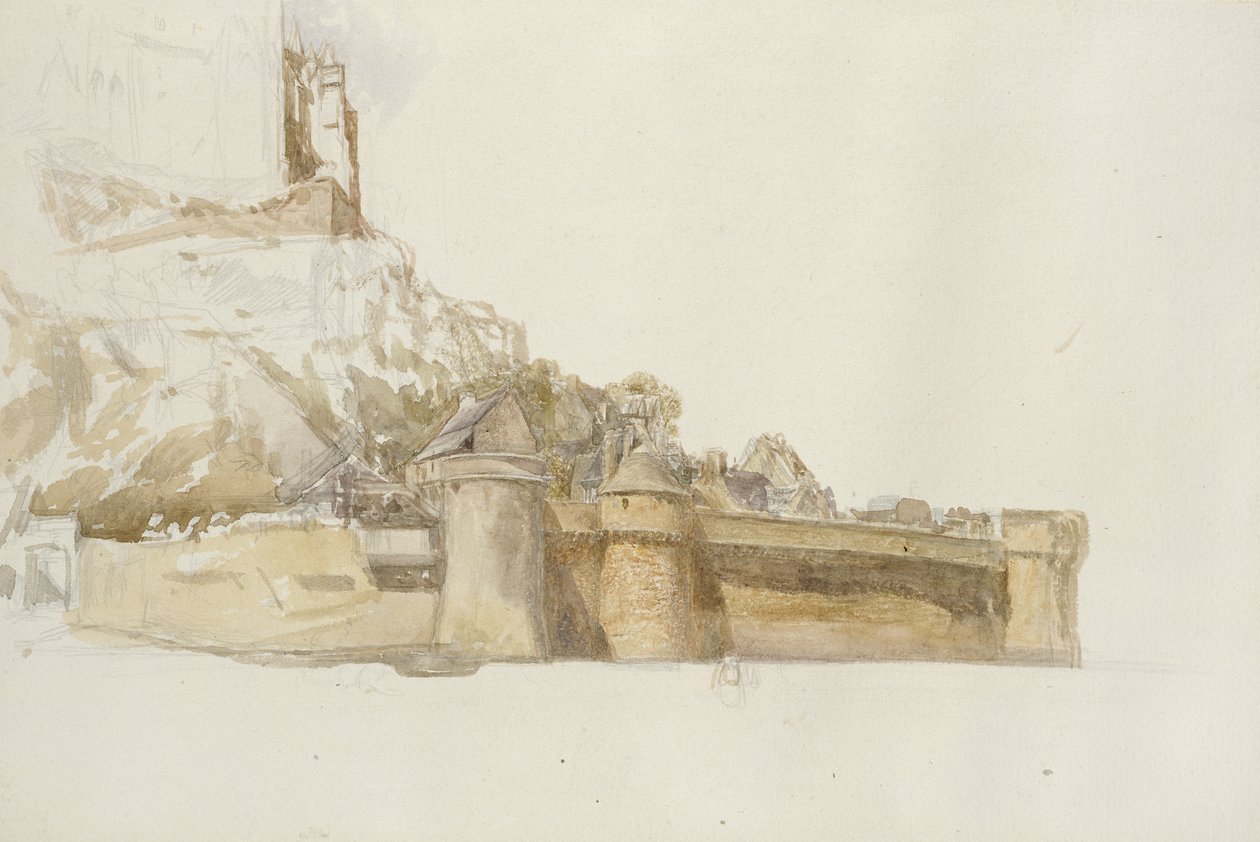 Mont St Michel: The Walls and Bastions, c. 1876 by Alfred William Hunt