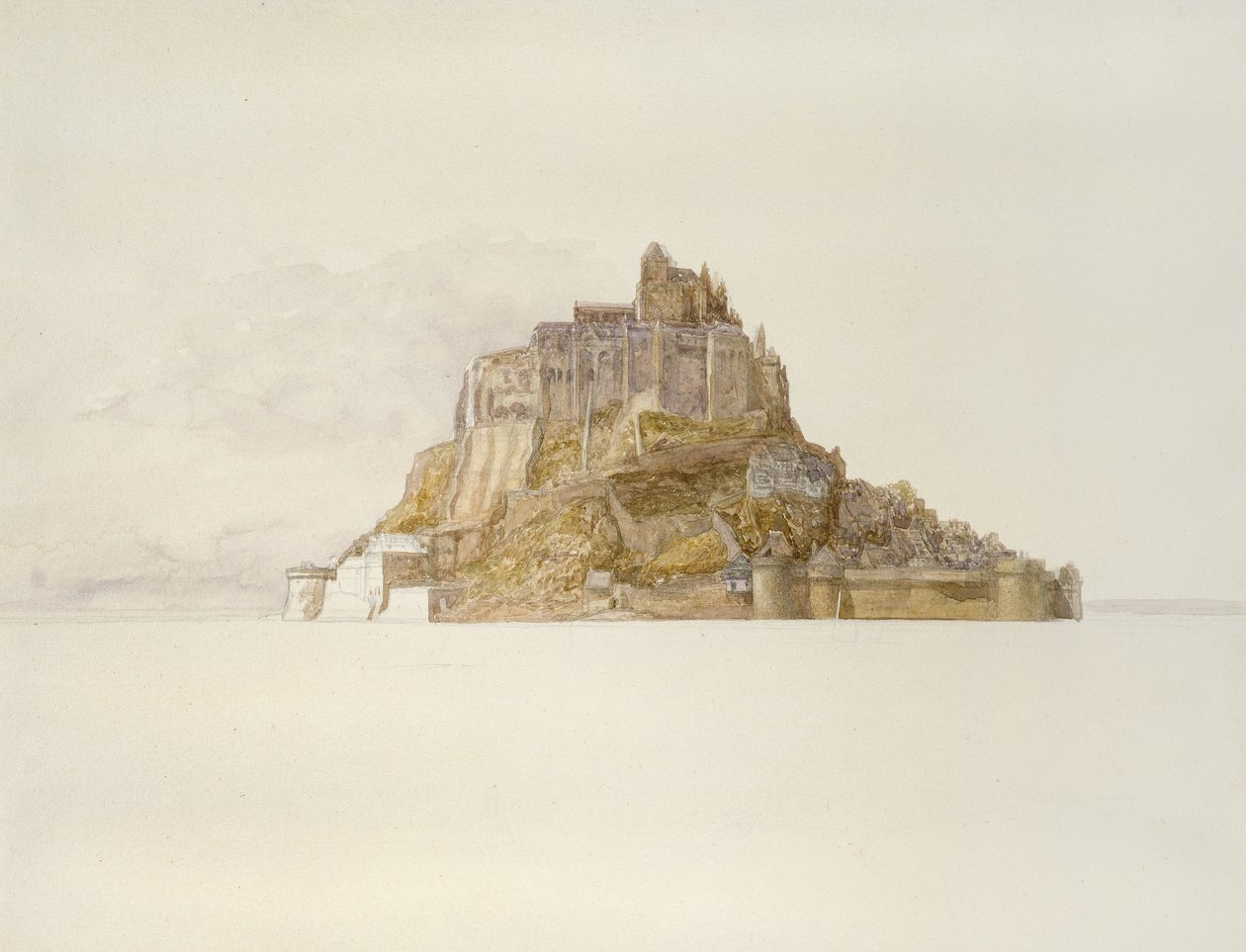 Mont St Michel from the Sands, c. 1876 by Alfred William Hunt