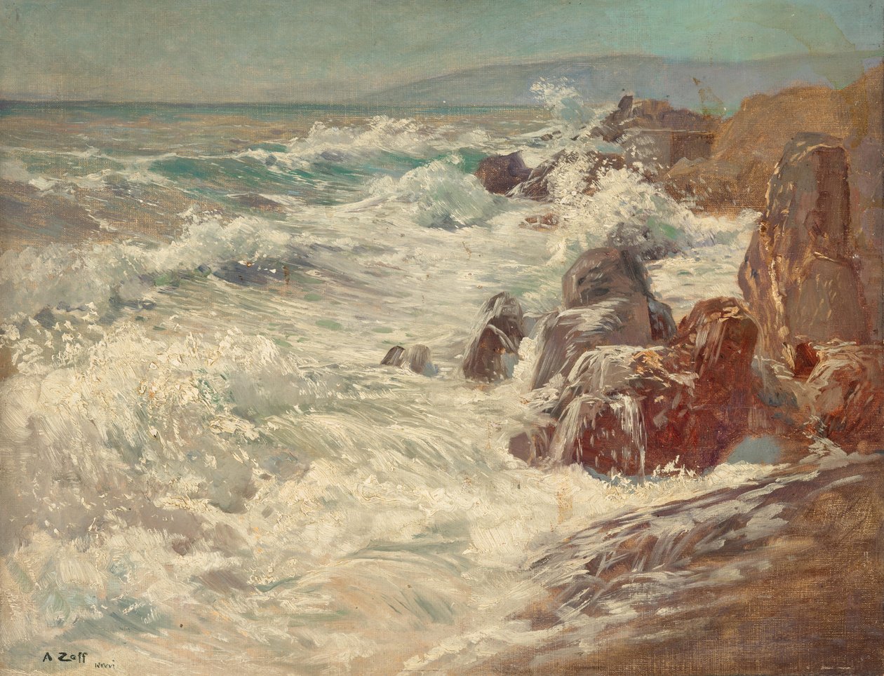 Surf on the Coast of Nervi by Alfred Zoff