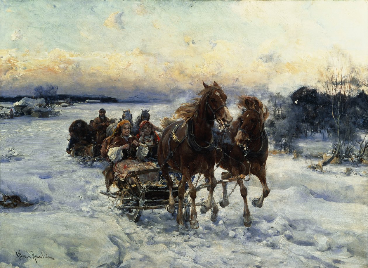 The Sleigh Ride by Alfred von Wierusz Kowalski