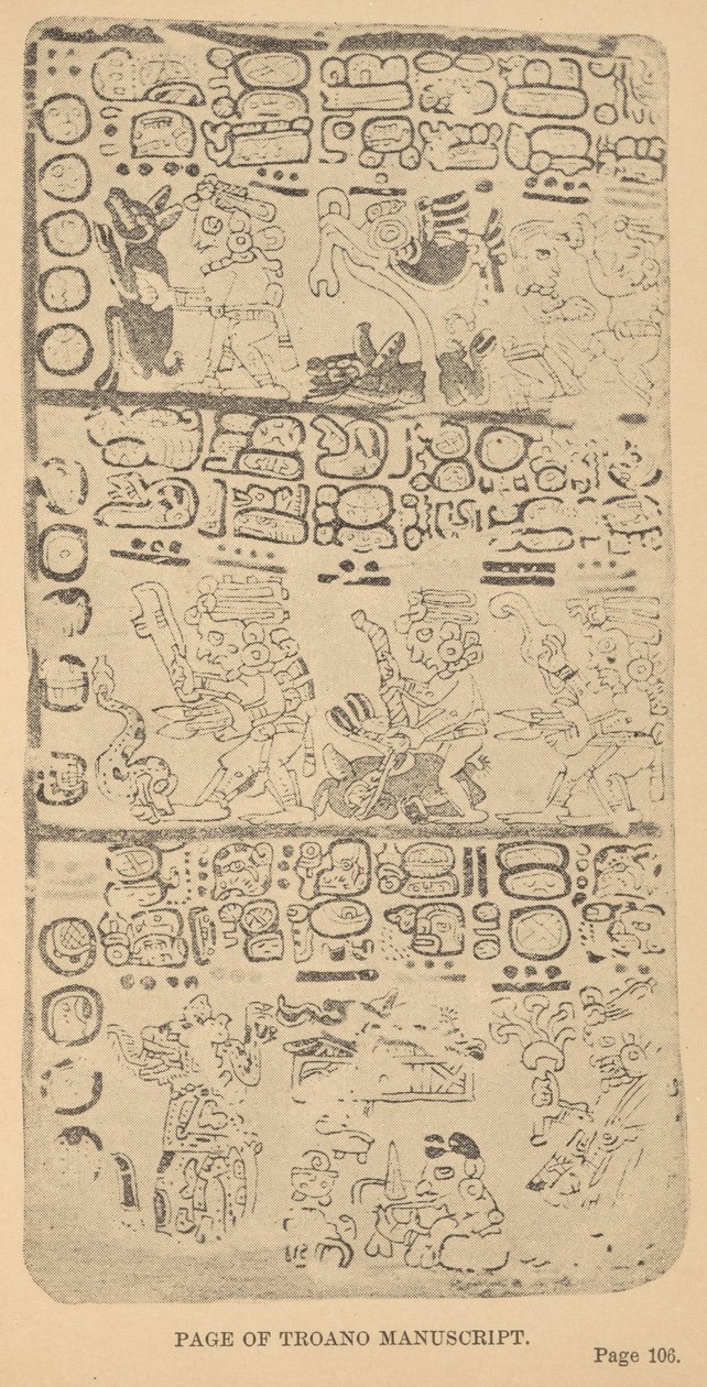 Page of Troano Manuscript by Alice Dixon Le Plongeon