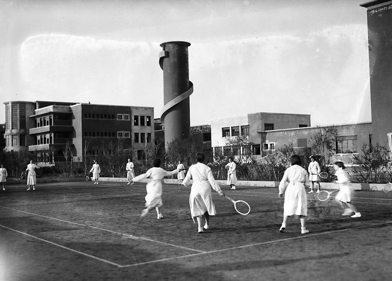 Villa Rosa Maltoni Mussolini: Female Students During a Tennis Match by Fratelli Alinari