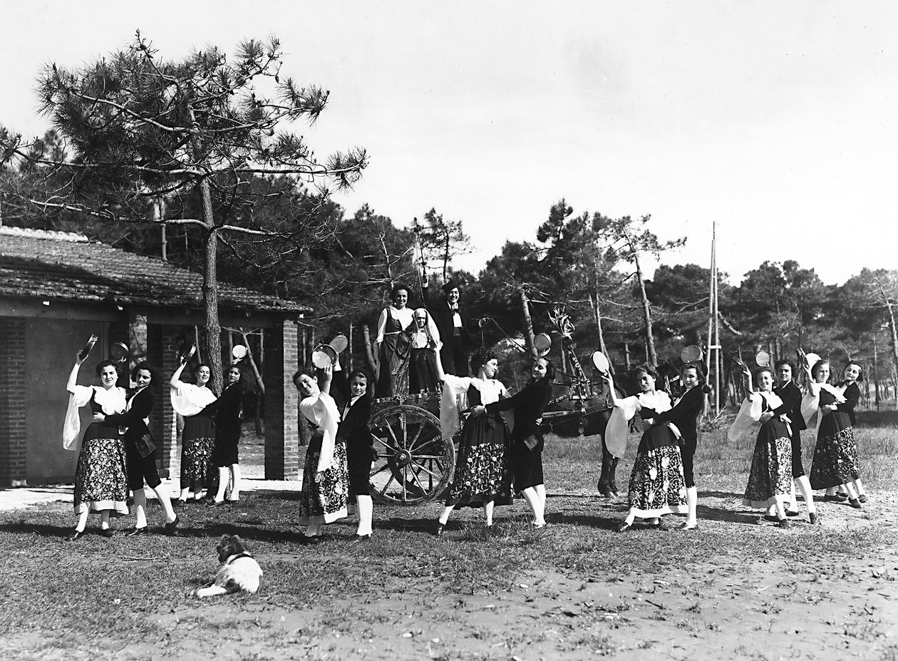 Villa Rosa Maltoni Mussolini Group of Adolescents Wearing Traditional