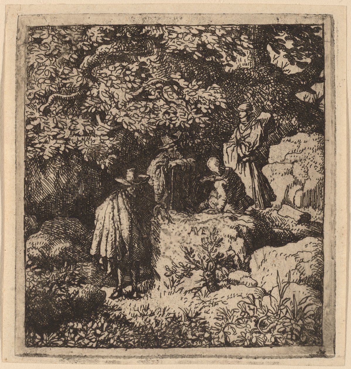 Four Figures under a Tree by Allart van Everdingen
