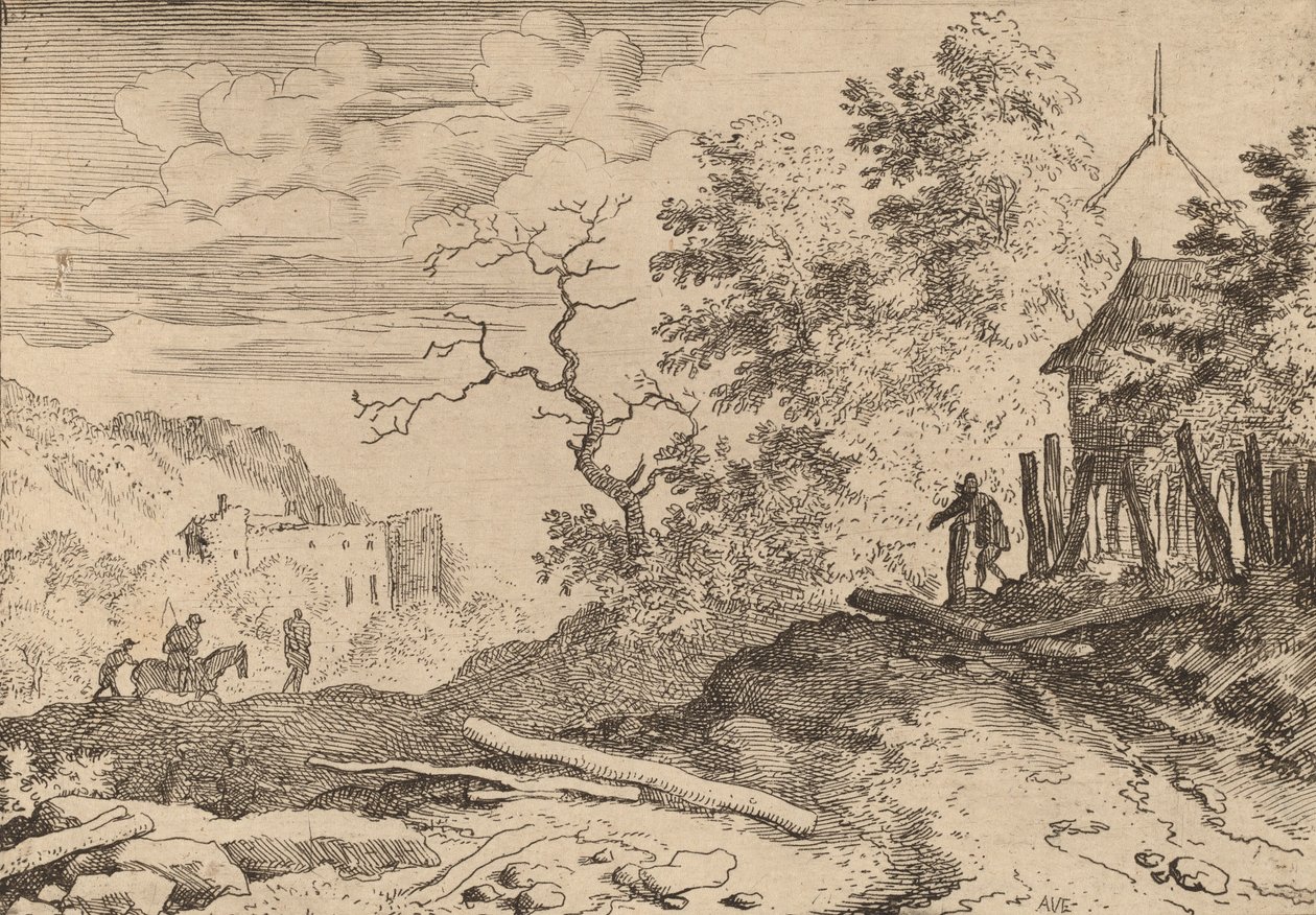 Hut with the Remains of a Hedge, probably c. 1645-1656 by Allart van Everdingen