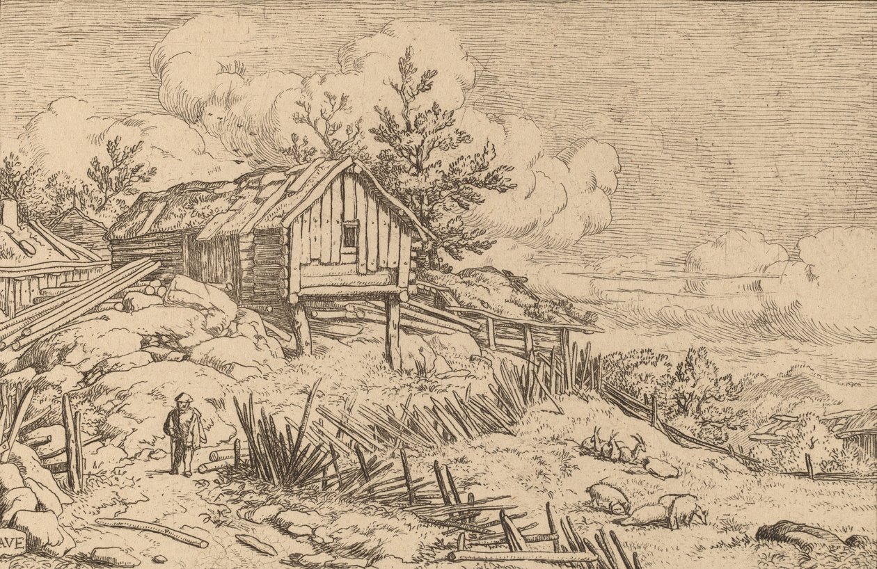 Man near Entry of a Ruinous Hedge by Allart van Everdingen