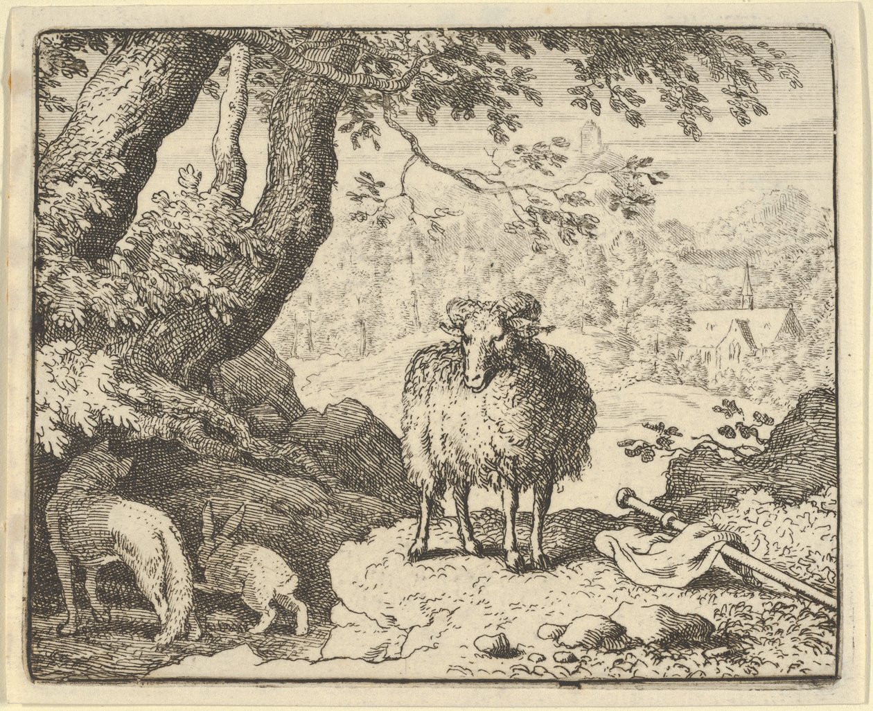 Renard Convinces the Rabbit to Enter His Burrow and Kills Him by Allart van Everdingen