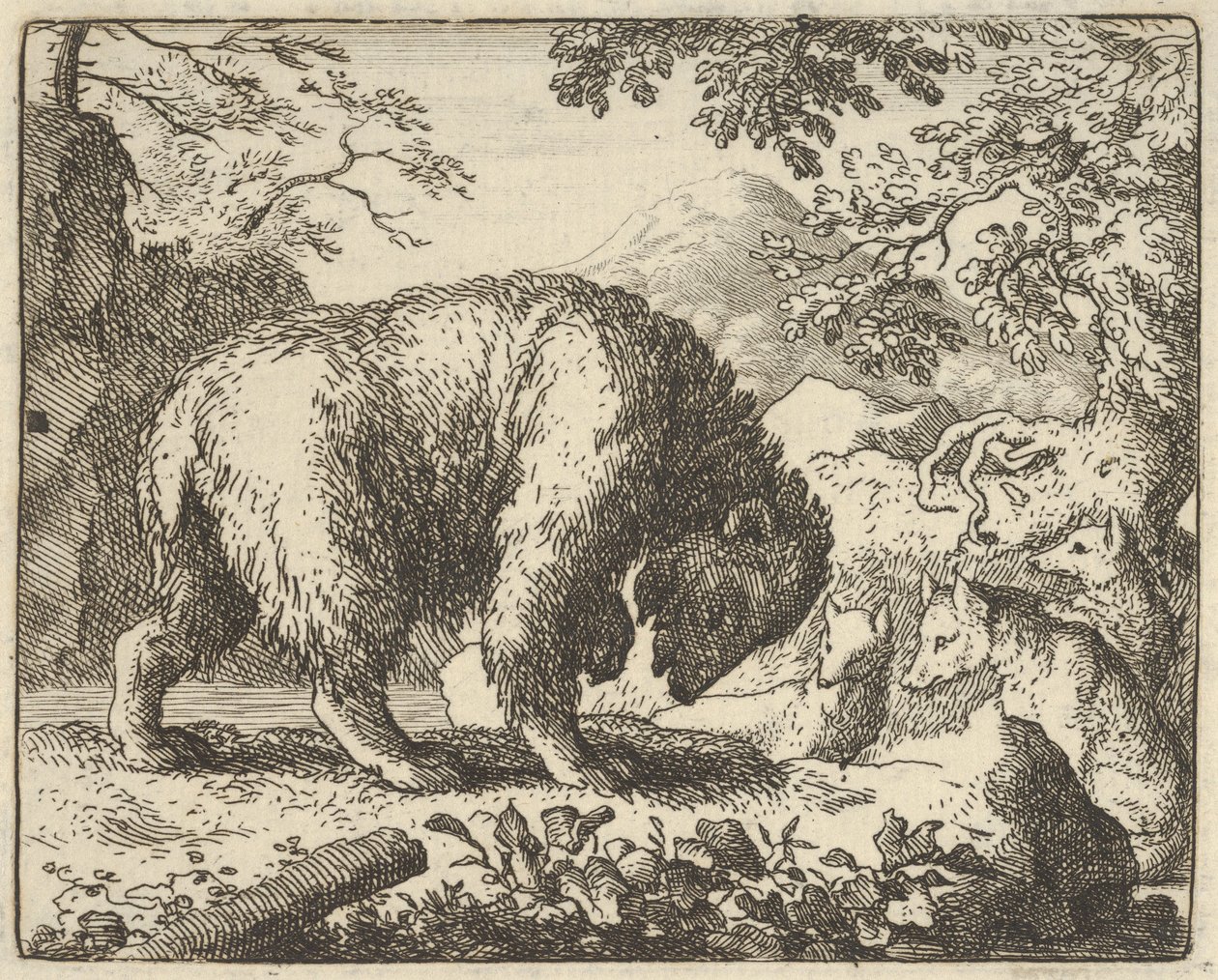 Renard Promises the Bear to Take Him to a Place Where He Will Find Honey by Allart van Everdingen