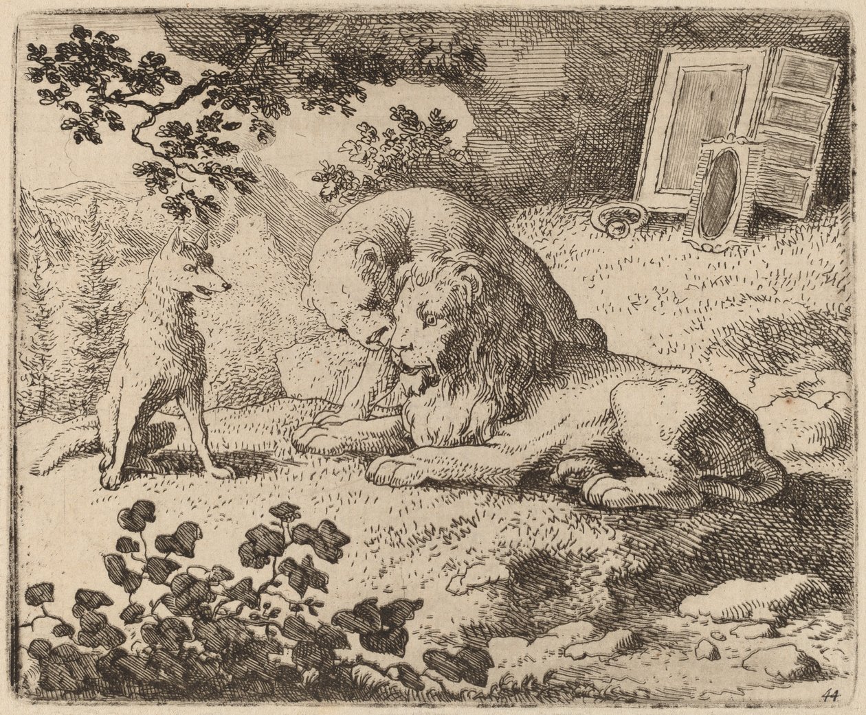 Reynard Describes the Missing Treasures, probably c. 1645-1656 by Allart van Everdingen