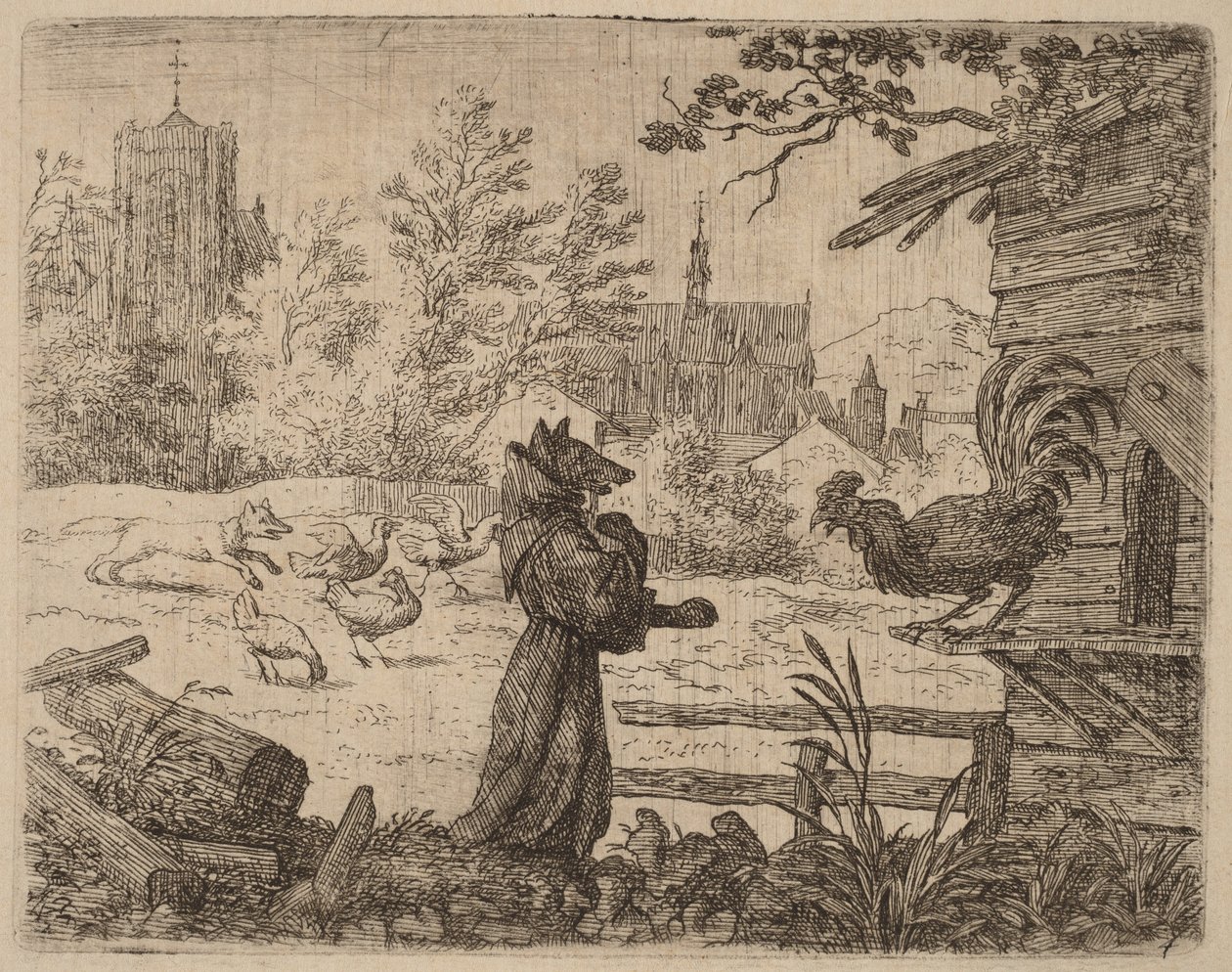 Reynard Disguised as a Monk by Allart van Everdingen