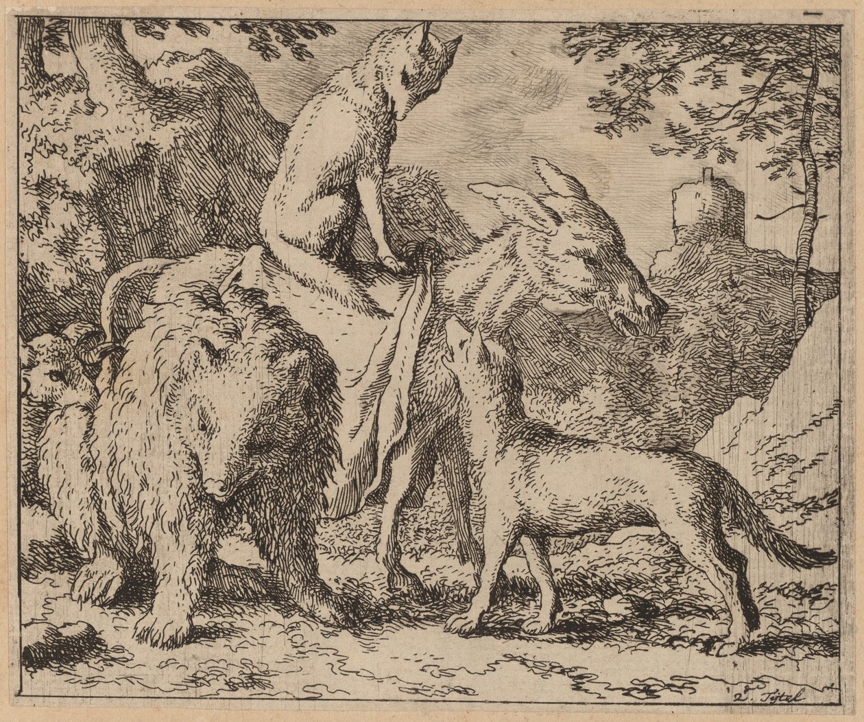 Reynard Seated Atop the Ass by Allart van Everdingen