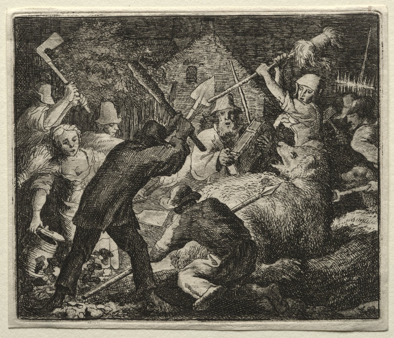 Reynard the Fox: Peasants Attack the Bear by Allart van Everdingen