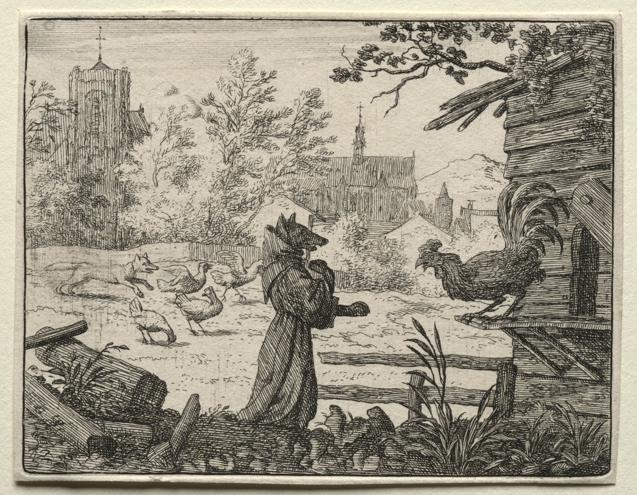 Reynard the Fox: Reynard Disguised as a Monk by Allart van Everdingen