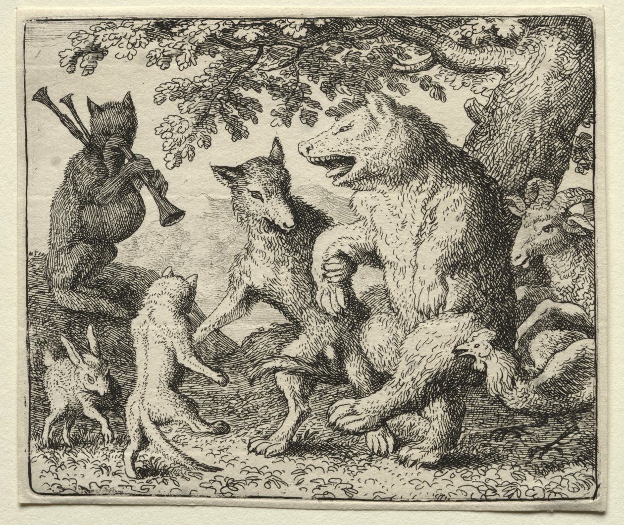 Reynard the Fox: The Wolf and the Bear Celebrate Their Freedom by Allart van Everdingen