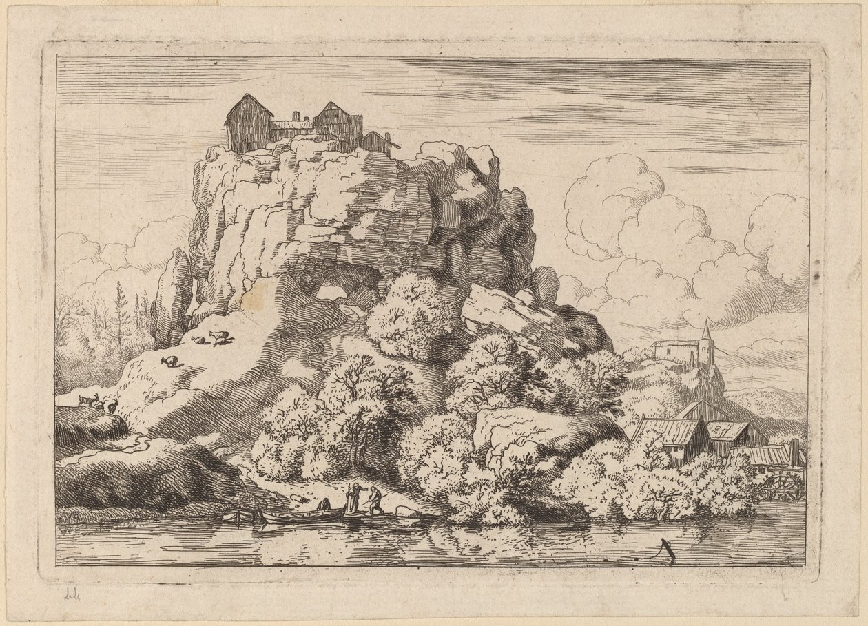 River at the Foot of a High Rock by Allart van Everdingen
