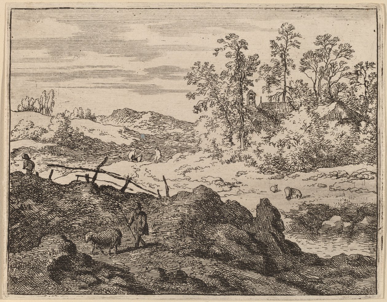 Shepherd with Lamb by Allart van Everdingen