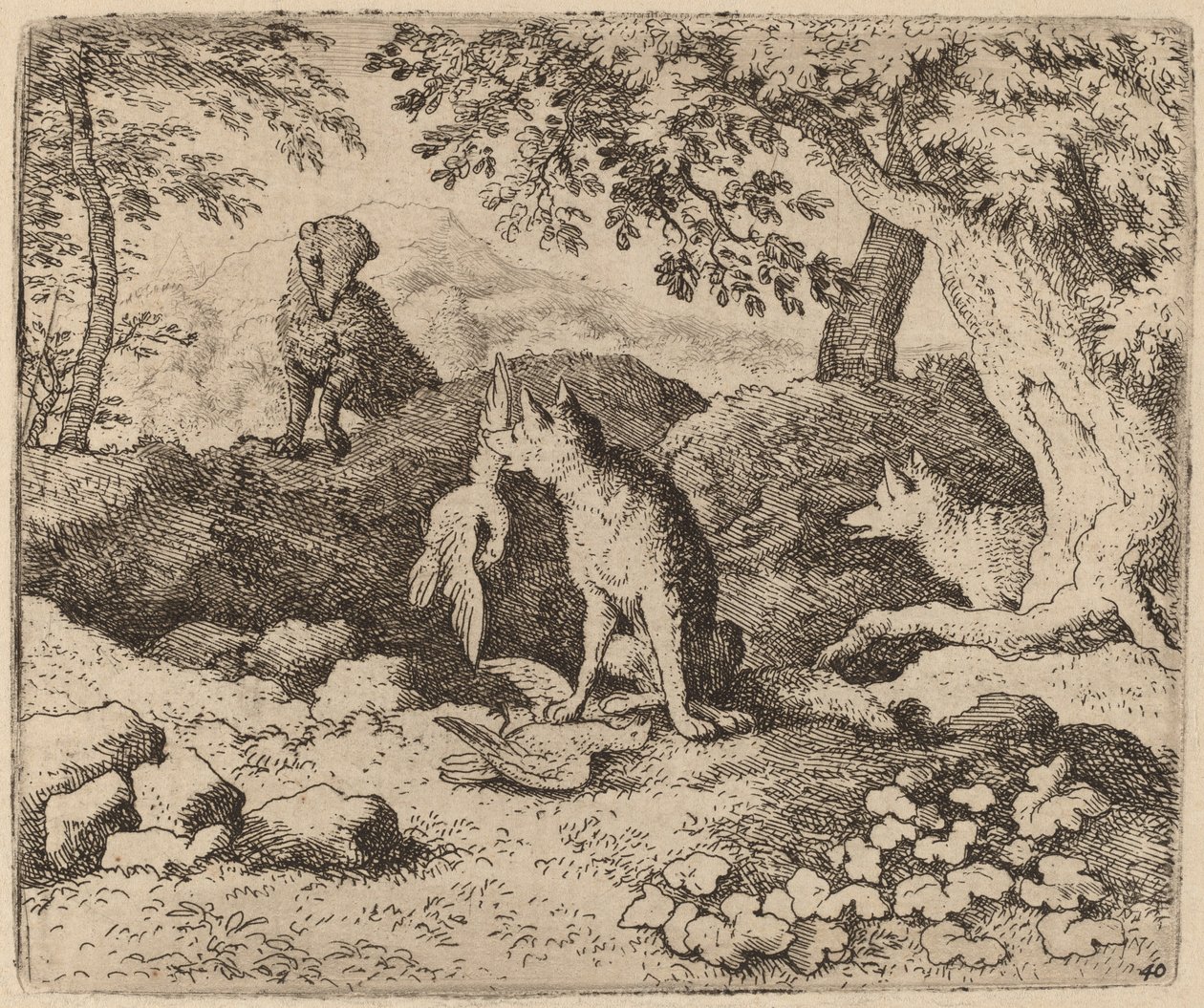 The Badger Goes to Warn Reynard by Allart van Everdingen