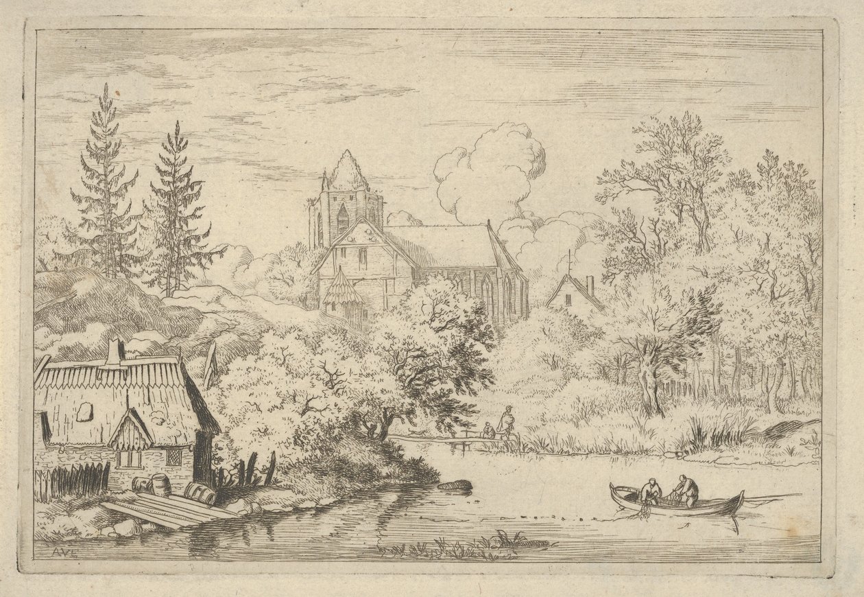 The Casks and Planks at the Back of the River by Allart van Everdingen