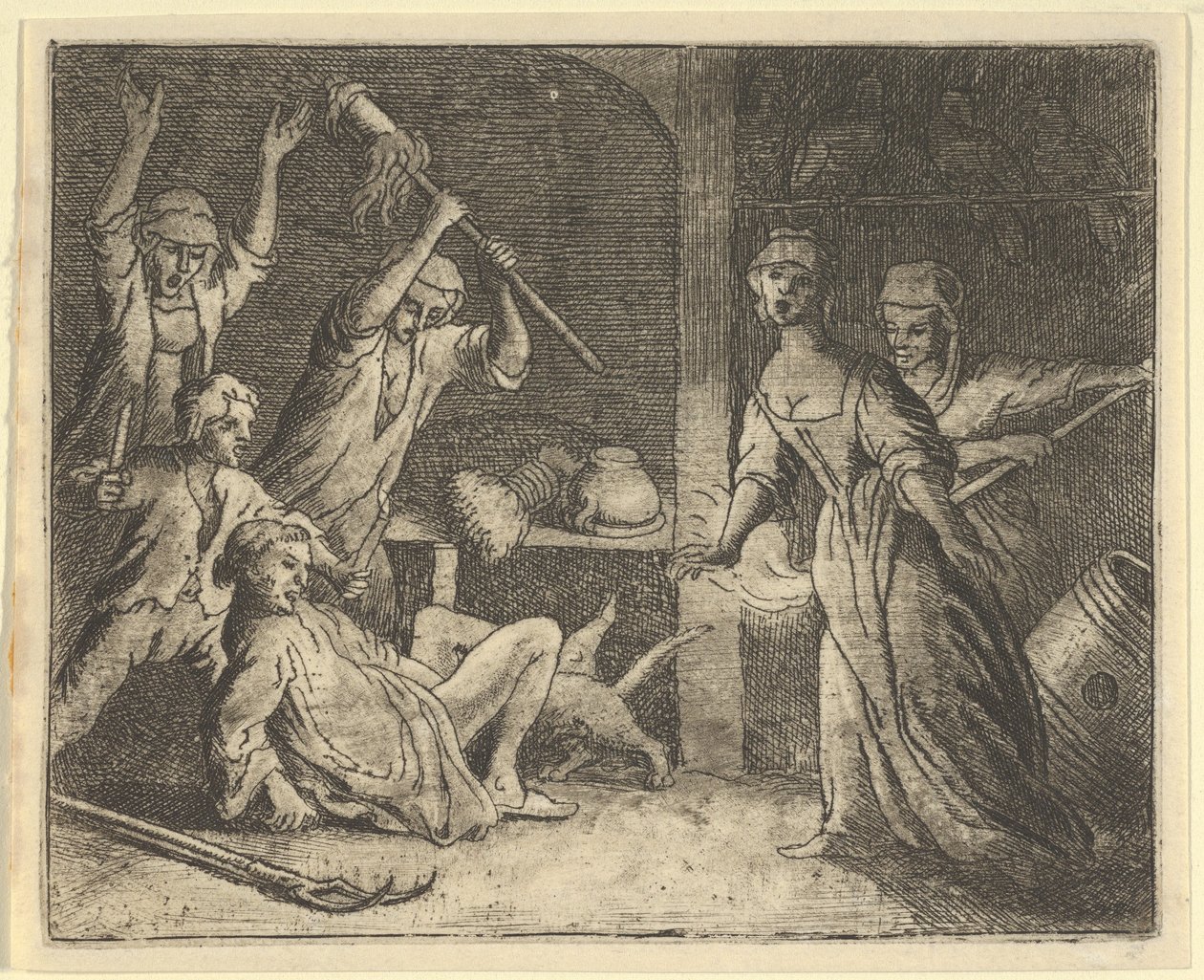 The Cat, Caught in a Snare, is Mistreated by the People from the House, 1650-75 by Allart van Everdingen
