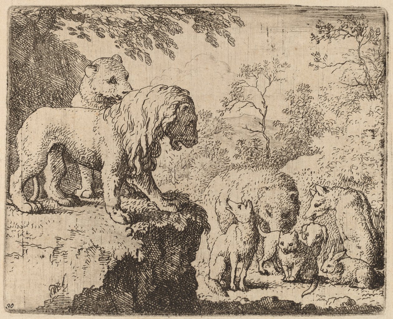 The Lion Pardons Reynard before the Other Animals, probably c. 1645-1656 by Allart van Everdingen