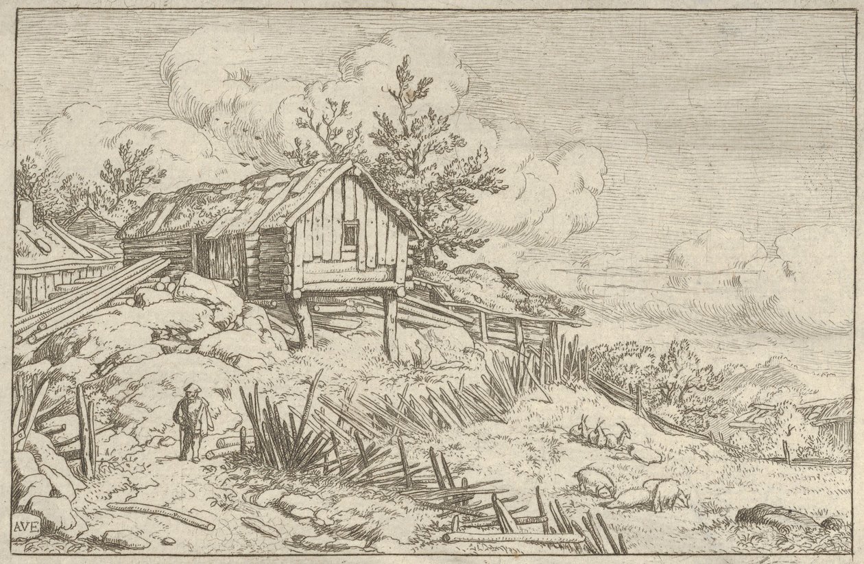 The Man Near the Entry of the Ruinous Hedge by Allart van Everdingen