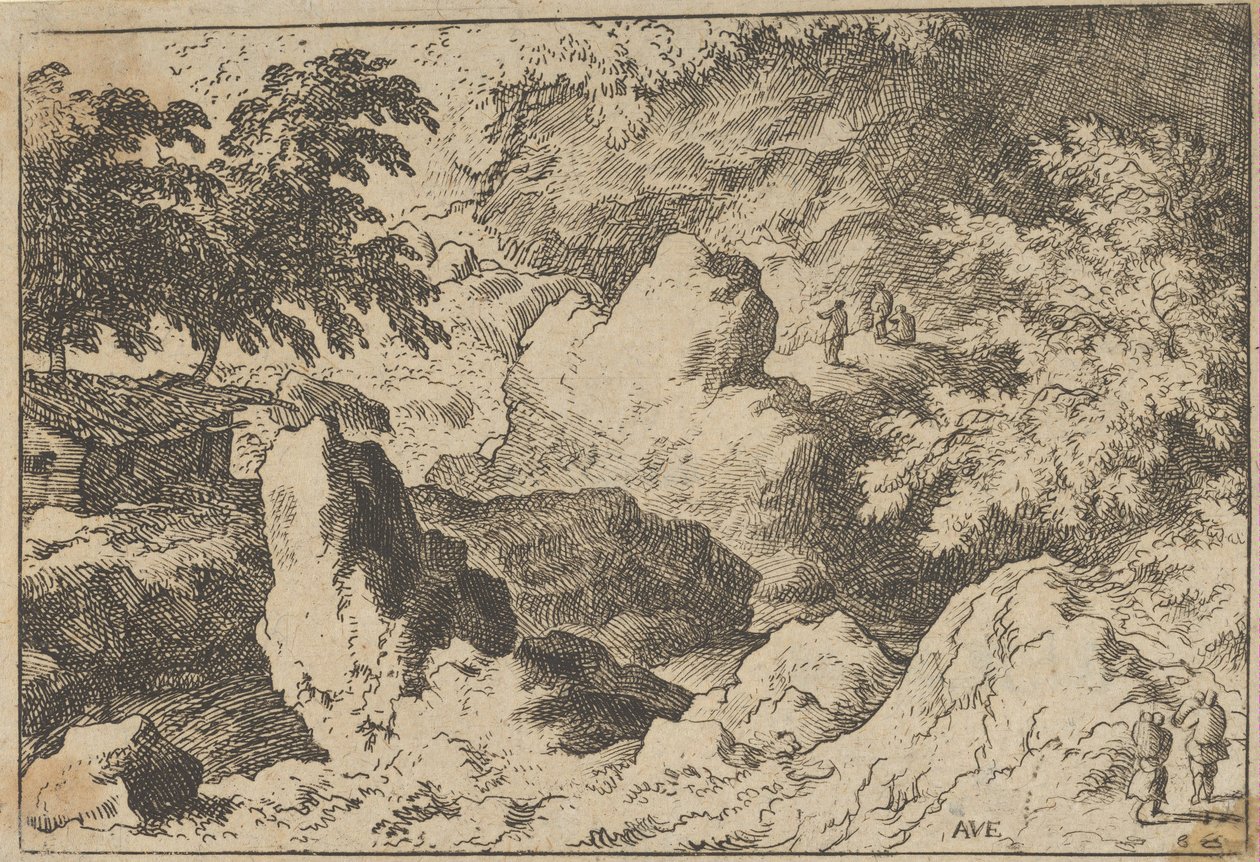 The Three Men on the Rock by Allart van Everdingen