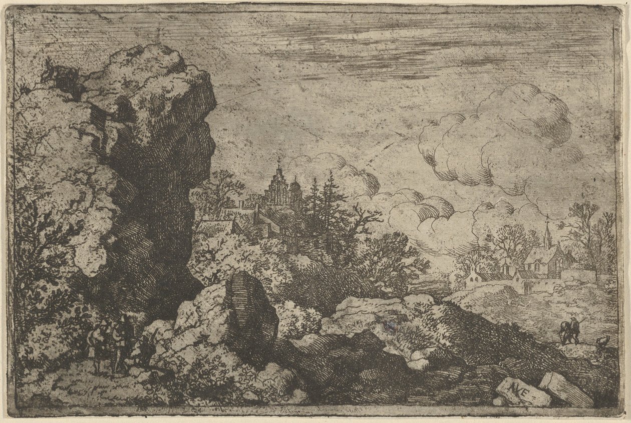 The Three Travellers at the Foot of High Rock, 17th Century by Allart van Everdingen