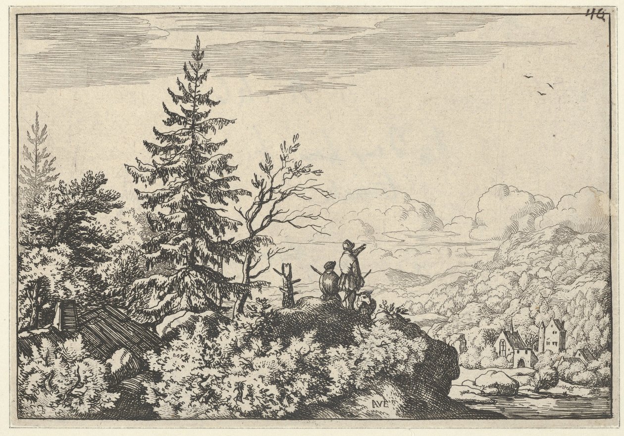 The Two Men on the Hill, 17th century by Allart van Everdingen