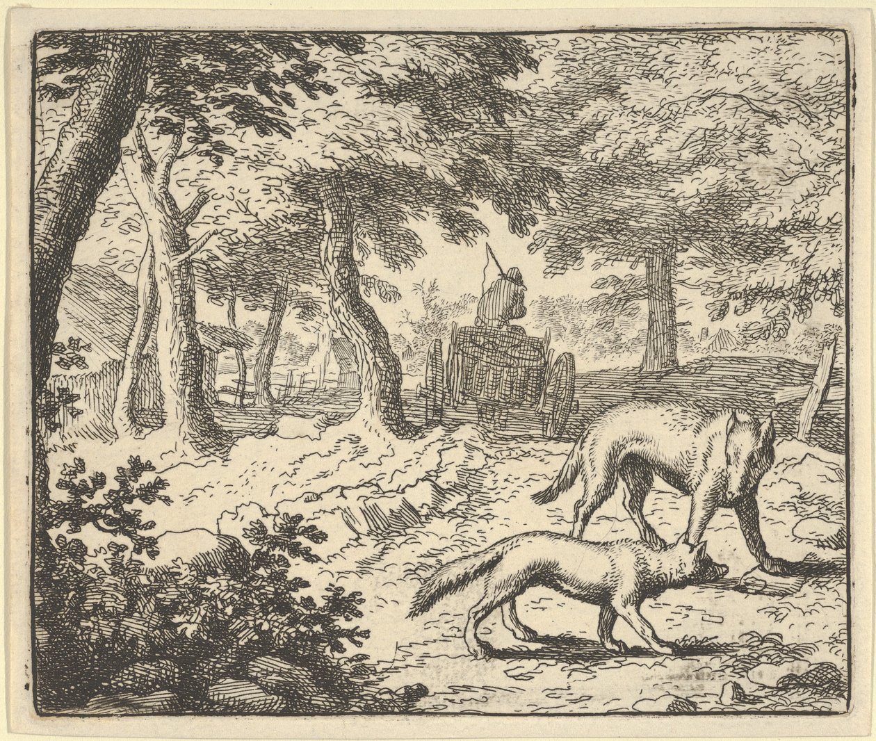 The Wolf Accuses Renard of Eating the Fish that He Stole by Allart van Everdingen