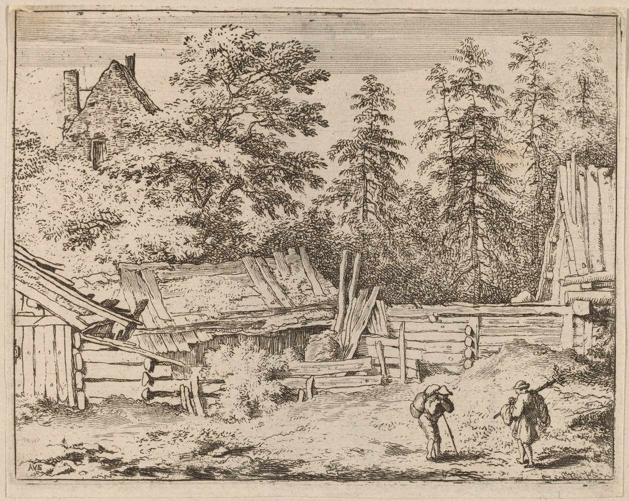 Three Cottages by Allart van Everdingen