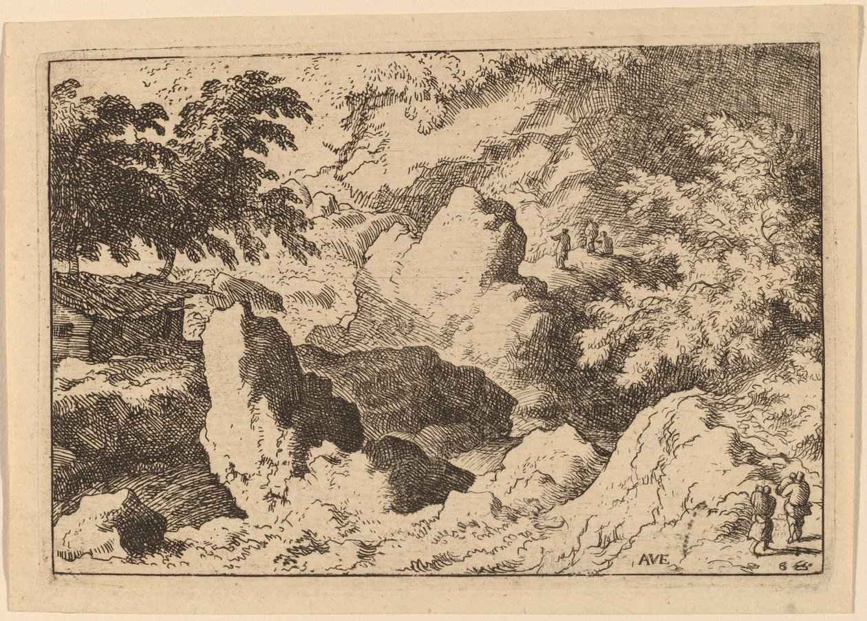 Three Men on a Rock by Allart van Everdingen