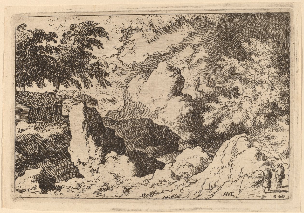 Three Men on a Rock by Allart van Everdingen