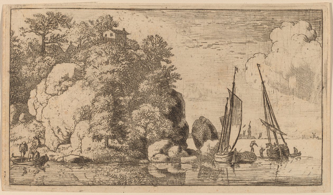 Two Boats on a Wide River by Allart van Everdingen