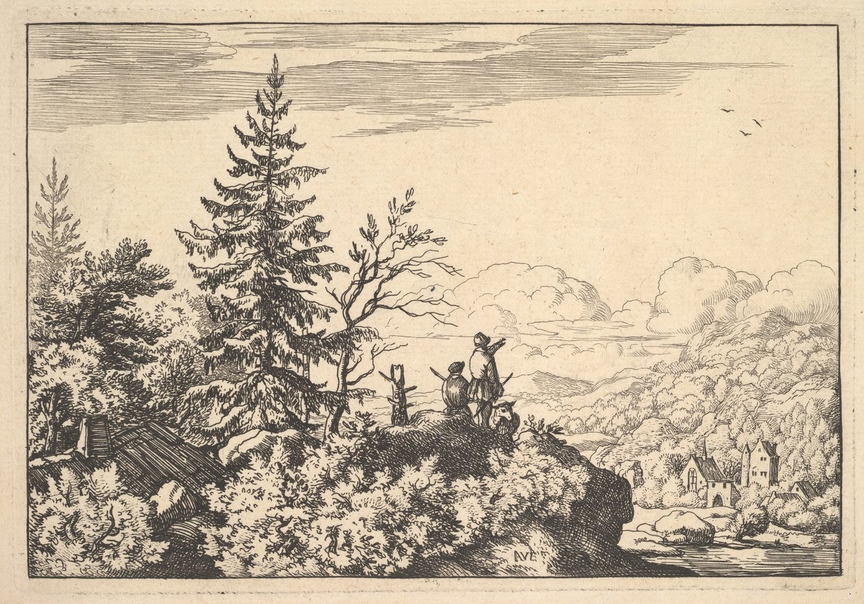 Two Men on a Rock Terrace by Allart van Everdingen