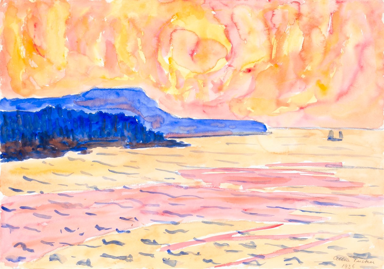 Watercolor No. 6, Blue Coast by Allen Tucker