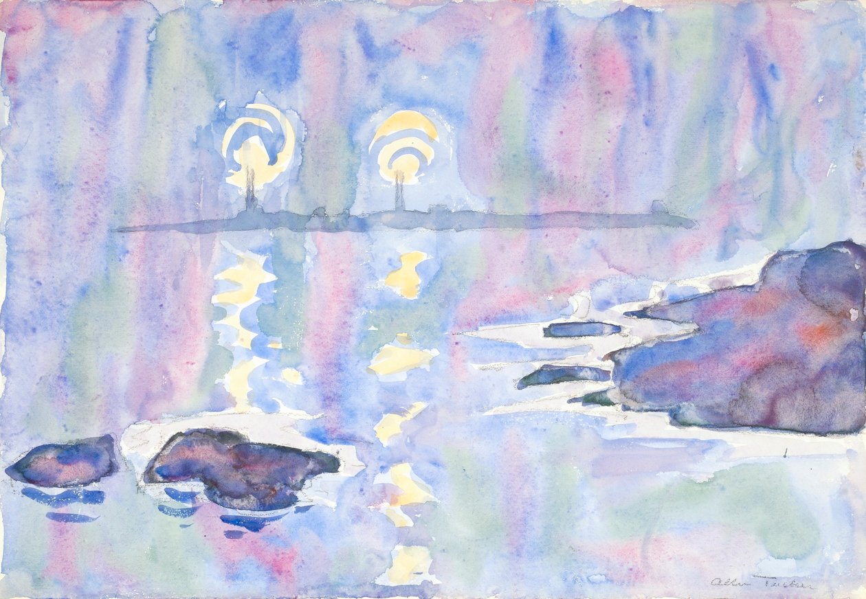 Watercolor No. 73, Blue and Lavender by Allen Tucker