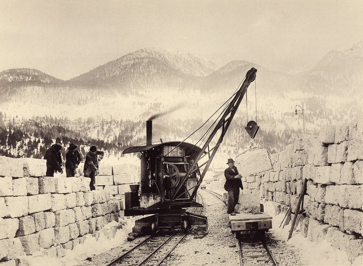 Construction of Worcheiner Tunnels, Begun in 1897. Photo 1905 by Alois Beer