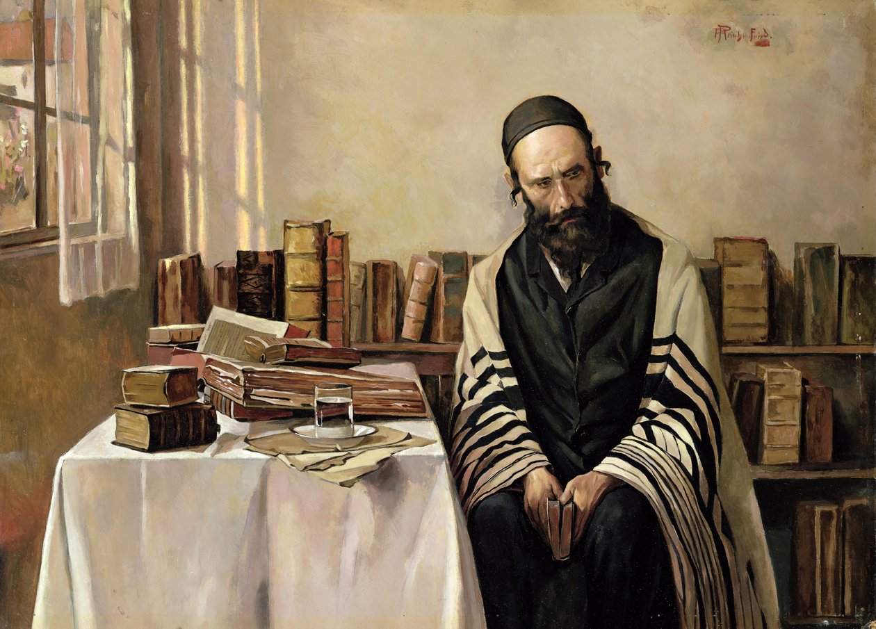 A Rabbi in His Study by Alois Heinrich Priechenfried