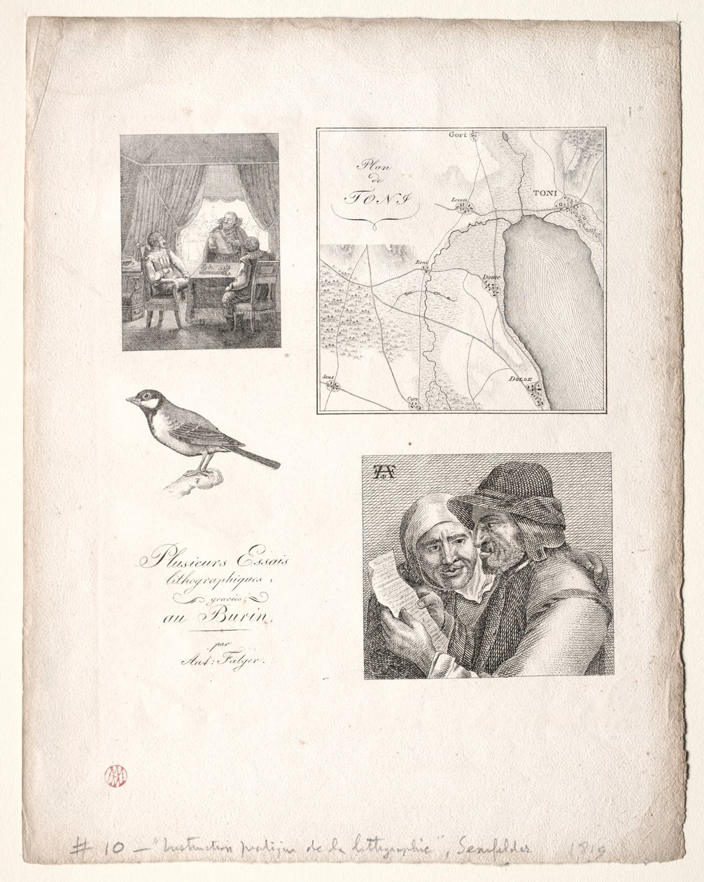 Lart de la litographie: Four Subjects after Falger by Alois Senefelder