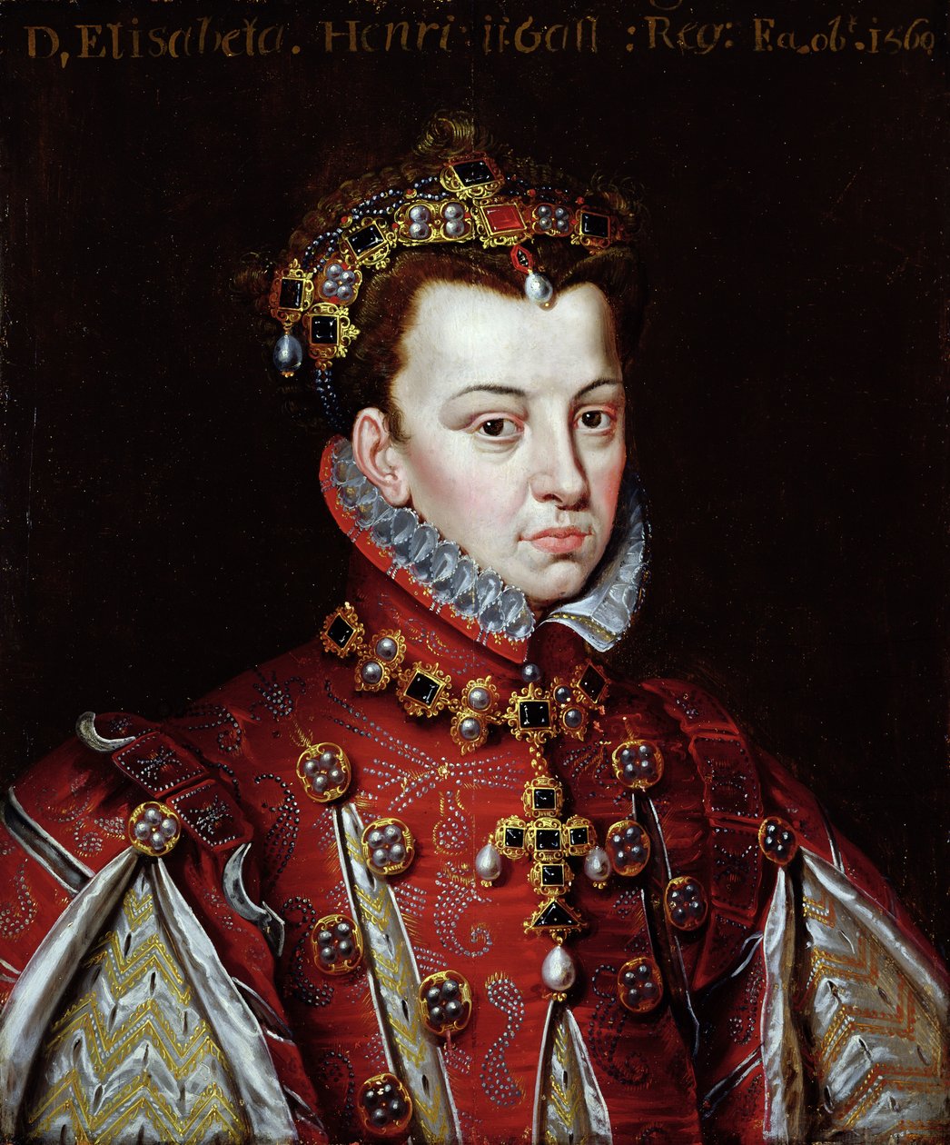 Portrait of Elizabeth de Valois (1545-68) Queen of Spain by Alonso (studio of) Sanchez Coello