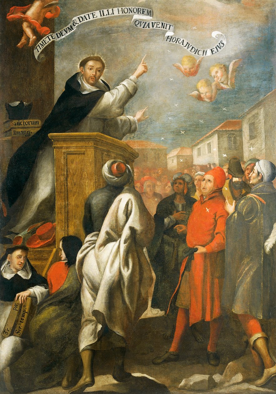 St Vincent Ferrer preaching to the young people of Salamanca, by Alonso Antonio Villamor by Alonso Antonio Villamor