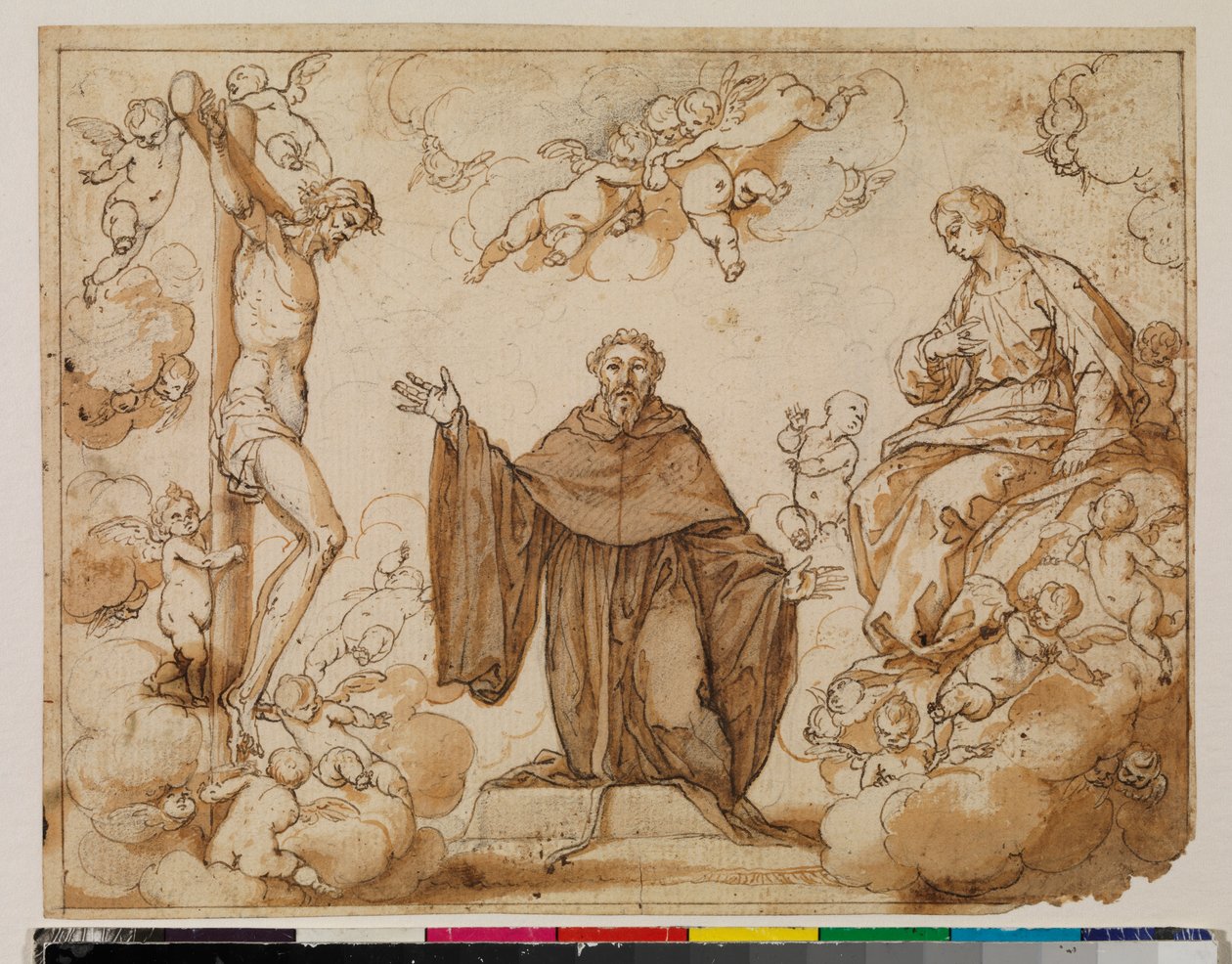 Saint Augustine hesitating between the blood of Christ and the milk of the Virgin Mary, recto, 17th century by Alonso Cano