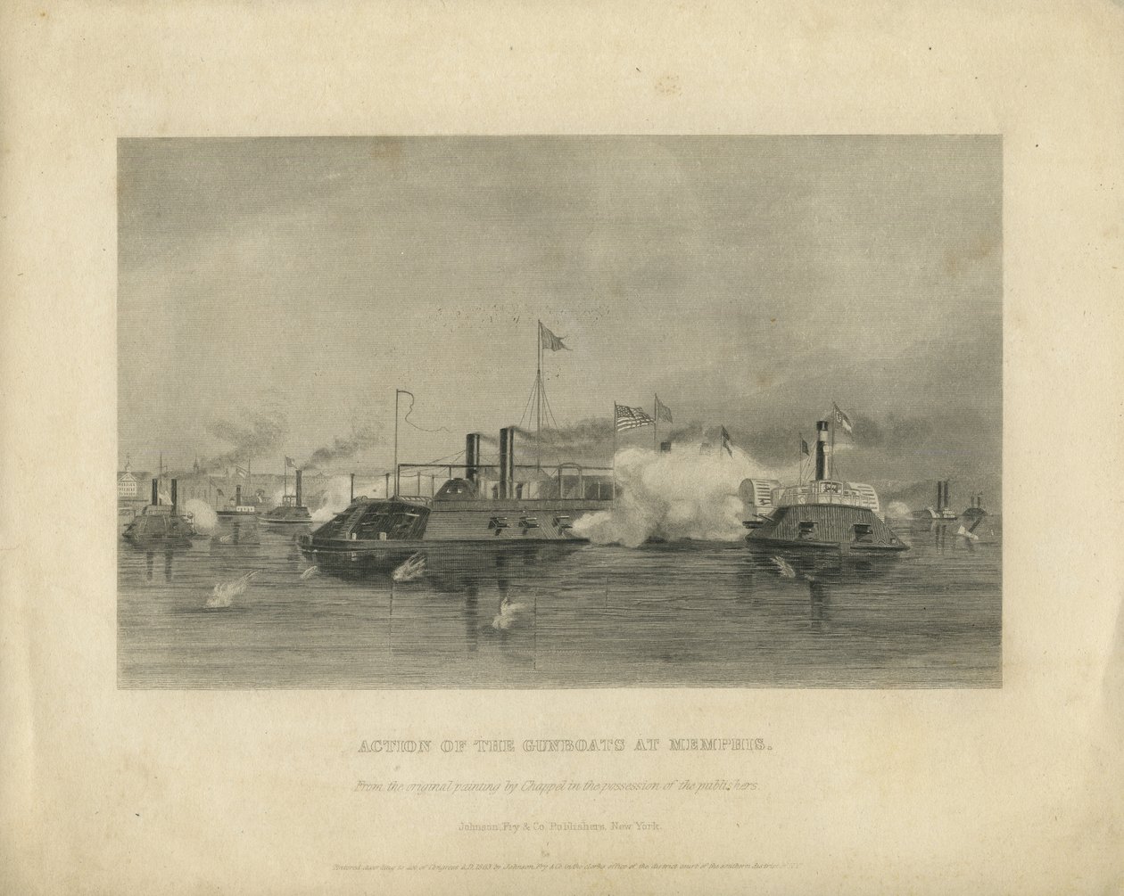 Action of the Gunboats at Memphis by Alonzo Chappel